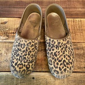 Dansko Professional Leopard Print Suede Clog